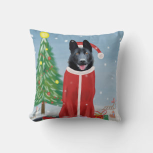 Coussin Chien berger allemand noir dans les cadeaux de Noë