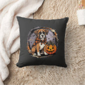 Coussin Chien Boxer Halloween Citrouille Sublimation (Couverture)