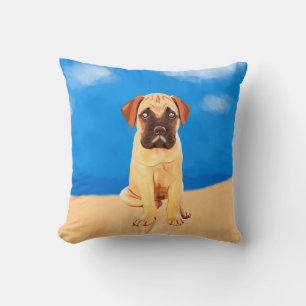 Coussin Chien Bullmastiff Sur La Plage