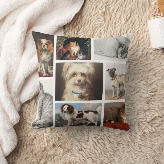 Coussin Chien Chat Animaux 8 Portrait Photo Gardien de col (Couverture)
