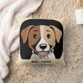 Coussin Chien Chiot Brun Heureux (Couverture)