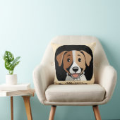 Coussin Chien Chiot Brun Heureux (Chaise)