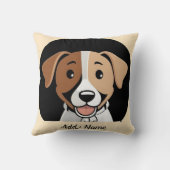 Coussin Chien Chiot Brun Heureux (Verso)