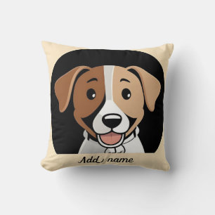 Coussin Chien Chiot Brun Heureux