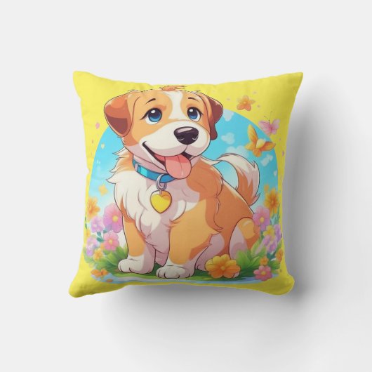 Coussin Chien chiot mignon (Verso)