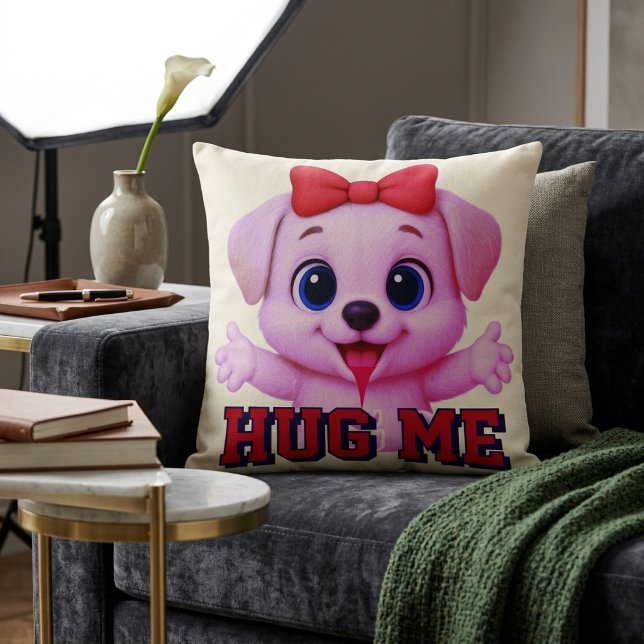 COUSSIN CHIEN CHOUETTE ROSE ~ CHIEN MIGNON ET ATTI (Créateur téléchargé)