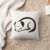 Coussin Chien couché - Brosse d'encre Confort sur (Couverture)