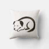 Coussin Chien couché - Brosse d'encre Confort sur (Verso)
