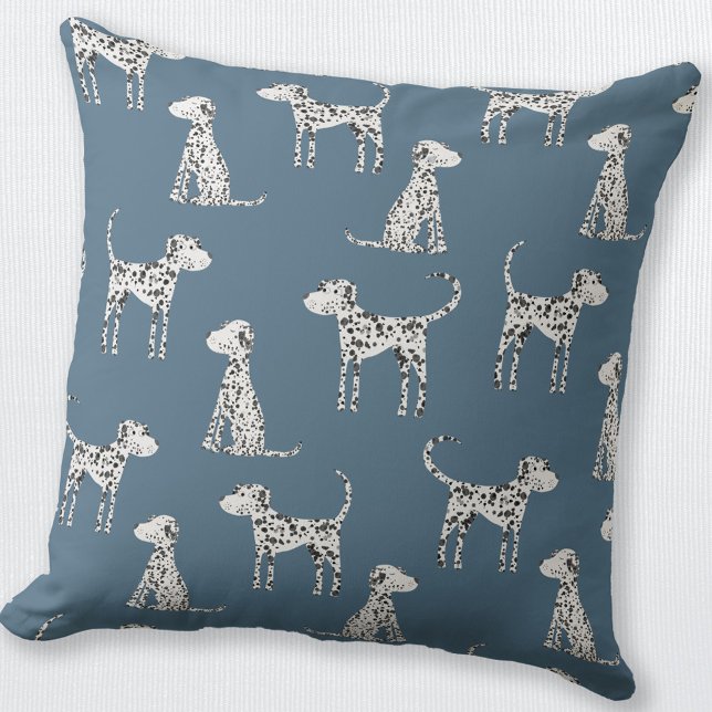 Coussin Chien dalmate vert Turquoise (Cute Dalmatian pattern throw pillow for dog lovers)