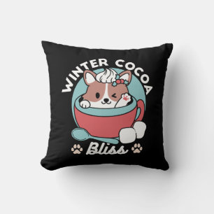 Coussin Chien dans la Mug Festive pour Vibes de vacances -