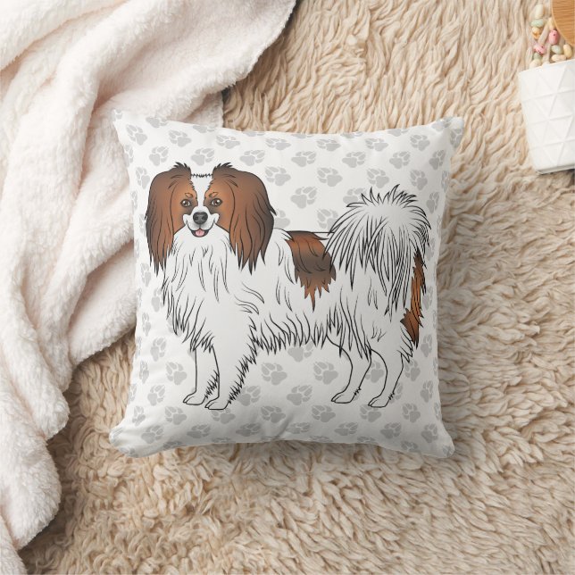 Coussin Chien de bande dessinée Phalène sable rouge sur em (Couverture)