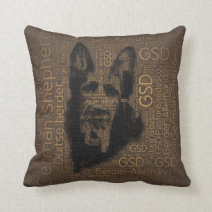Coussin Chien de berger allemand de travail - motif de mot