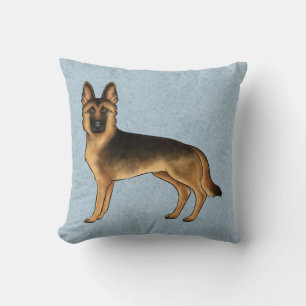 Coussin Chien De Berger Allemand Noir Et Tan Dessin Sur Bl