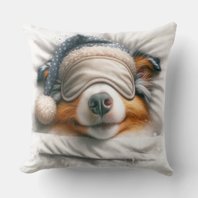Coussin Chien de berger australien dormant mou (Recto)
