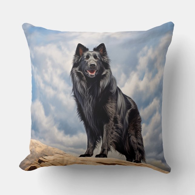 Coussin Chien de berger noir (Recto)