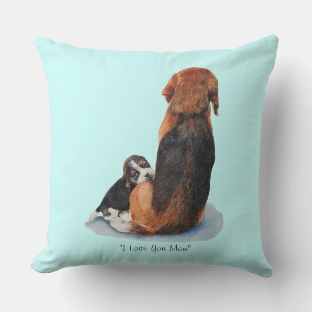 Coussin chien de caresse de maman de chiot mignon de (Recto)