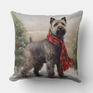 Coussin Chien de Chesapeake à Noël de neige