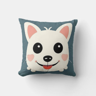 Coussin Chien de dessin animé adorable avec expression joy