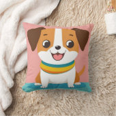 Coussin Chien de dessin animé adorable avec expression joy (Couverture)
