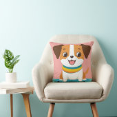 Coussin Chien de dessin animé adorable avec expression joy (Chaise)