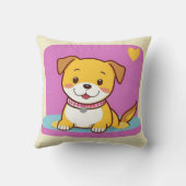 Coussin Chien de dessin animé adorable avec une expression (Verso)