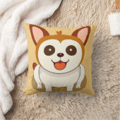 Coussin Chien de dessin animé adorable avec une expression (Couverture)