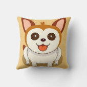 Coussin Chien de dessin animé adorable avec une expression (Verso)