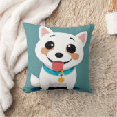 Coussin Chien de dessin animé adorable avec une expression (Couverture)