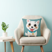Coussin Chien de dessin animé adorable avec une expression (Chaise)