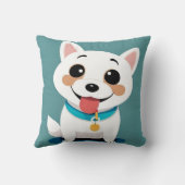 Coussin Chien de dessin animé adorable avec une expression (Verso)