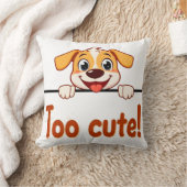 Coussin Chien de dessin animé avec texte attrayant (Couverture)