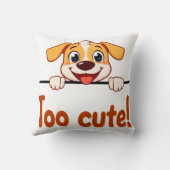 Coussin Chien de dessin animé avec texte attrayant (Verso)