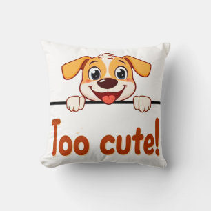 Coussin Chien de dessin animé avec texte attrayant
