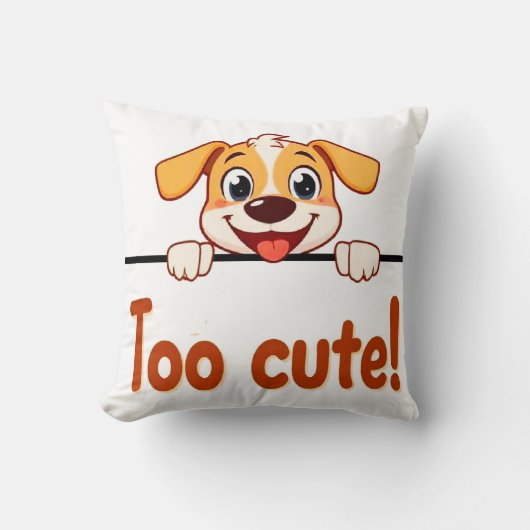 Coussin Chien de dessin animé avec texte attrayant (Recto)