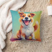 Coussin Chien de dessin animé avec une expression joyeuse (Couverture)