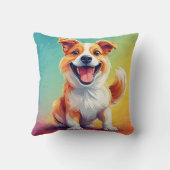 Coussin Chien de dessin animé avec une expression joyeuse (Verso)