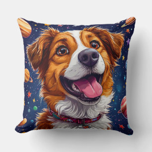 Coussin Chien de dessin animé joueur avec des couleurs viv