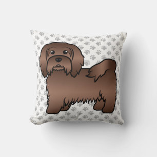 Coussin Chien de dessin animé mignon Havanais au chocolat