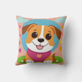 Coussin Chien de dessin animé pour une conception de pièce (Verso)