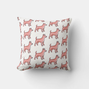 Coussin Chien de dessin animé rose