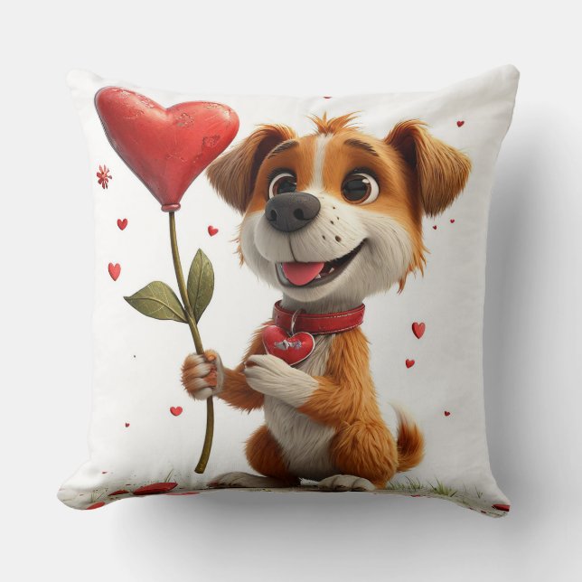 Coussin Chien de la Saint-Valentin (Recto)