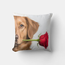 chien de la Saint-Valentin tenant un portrait de r