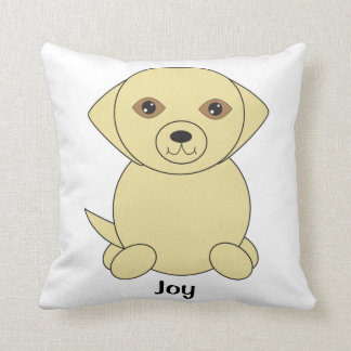 Coussin Chien de laboratoire jaune mignon Personnaliser