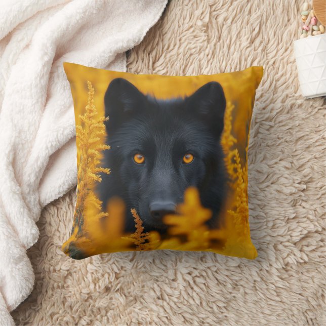 Coussin Chien de loup noir berger allemand (Couverture)