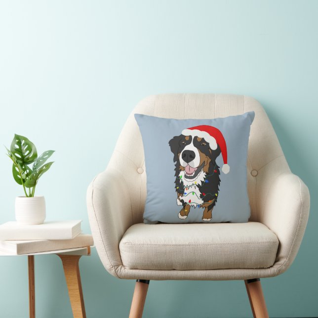 Coussin Chien de montagne bernois de Noël (Chaise)