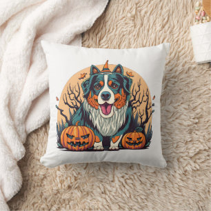 Coussin Chien de montagne bernois Halloween Éffrayant