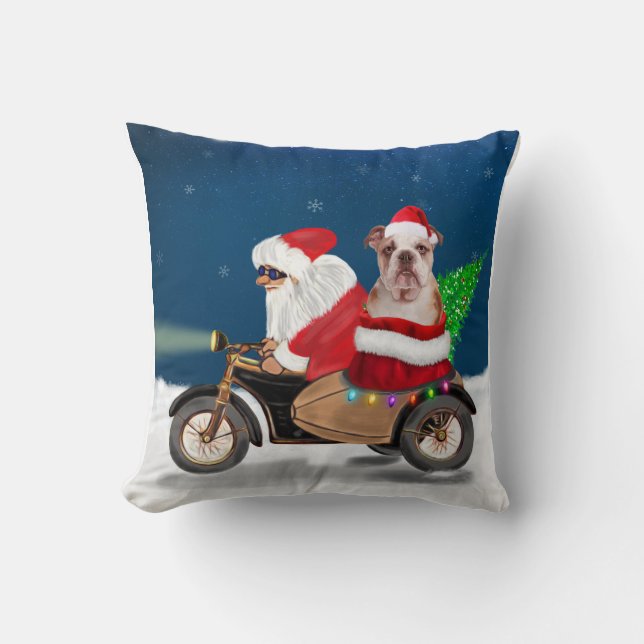 Coussin Chien de Noël de Noël (Recto)