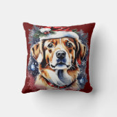 Coussin Chien de Noël mignon (Verso)