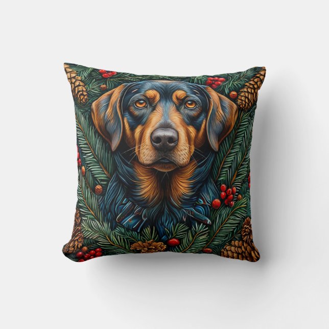 Coussin Chien de Noël mignon (Recto)