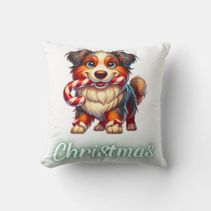 Coussin Chien de Noël mignon Berger australien